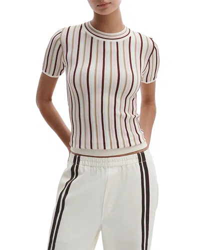 Rag & Bone Victoria Short Sleeve Crewneck Sweater In White