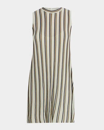 Rag & Bone Victoria Stripe Crewneck Mini Dress In Neutral