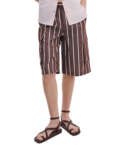 Rag & Bone Victoria Stripe Shorts In Brown