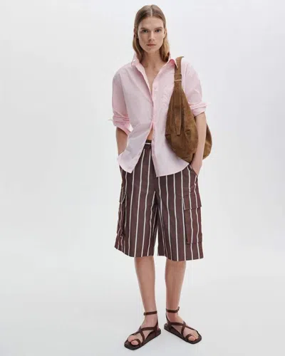 Rag & Bone Victoria Striped Cargo Shorts In Brown