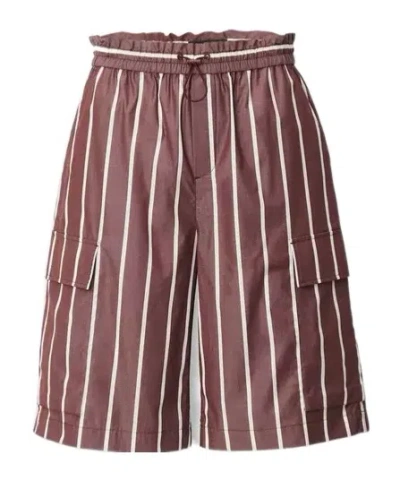 Rag & Bone Victoria Striped Cargo Shorts In Brown