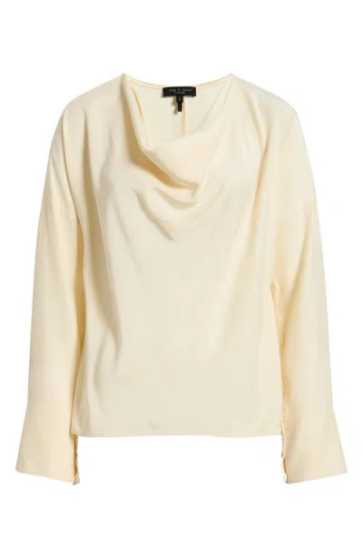 Rag & Bone Vinnie Cowl Neck Silk Top In Ivory