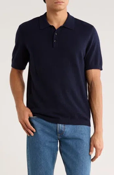 Rag & Bone Vinny Wool & Cashmere Blend Knit Polo In Blue