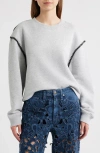 Rag & Bone Vintage Blanket Stitch Sweatshirt In Gray
