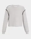 Rag & Bone Vintage Terry Blanket-stitch Pullover In Gray