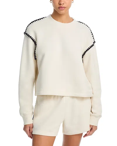 Rag & Bone Vintage Terry Blanket Stitch Sweatshirt In White