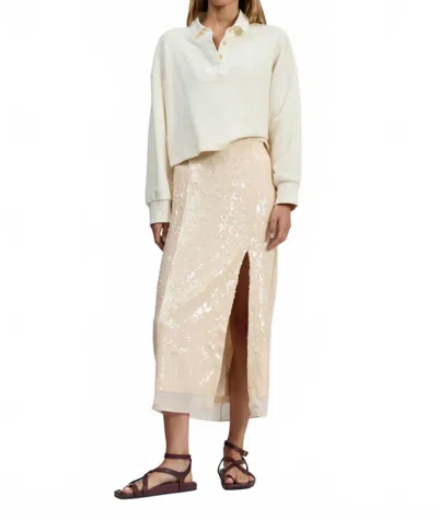 Rag & Bone Vintage Terry Oversized Polo Sweatshirt In Sand In White