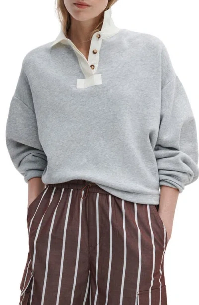 Rag & Bone Vintage Terry Polo Sweatshirt In Gray