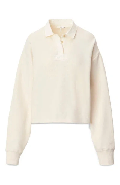 Rag & Bone Vintage Terry Polo Sweatshirt In White