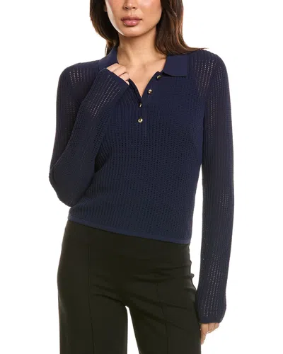 Rag & Bone Viola Polo Sweater In Blue
