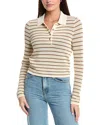 Rag & Bone Viola Stripe Long Sleeve Polo Sweater In Multi