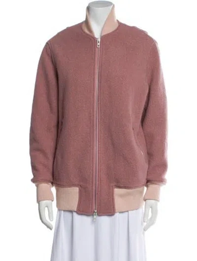 Pre-owned Rag & Bone Virgin Wool Bomber Jacket In Pink