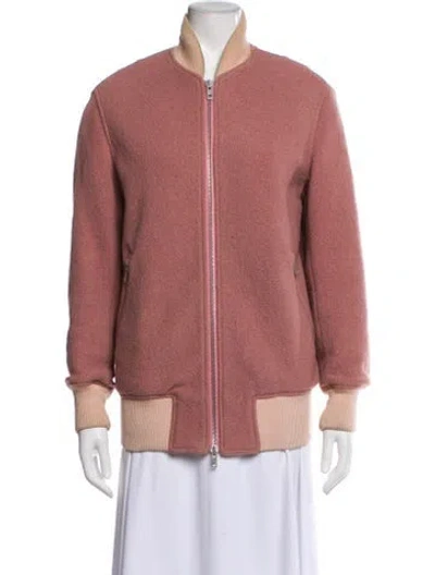 Pre-owned Rag & Bone Virgin Wool Bomber Jacket In Pink