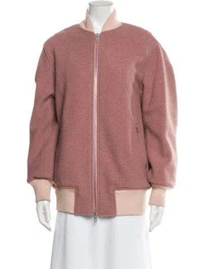 Pre-owned Rag & Bone Virgin Wool Bomber Jacket In Pink