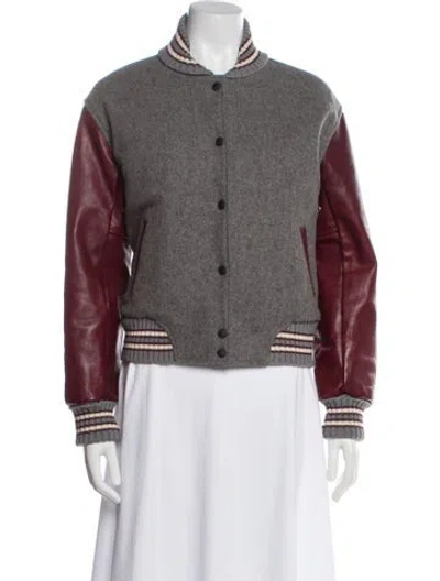 Pre-owned Rag & Bone Virgin Wool Colorblock Pattern Bomber Jacket In Multi