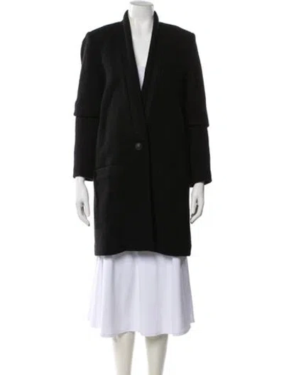 Pre-owned Rag & Bone Virgin Wool Faux Fur Coat In Black