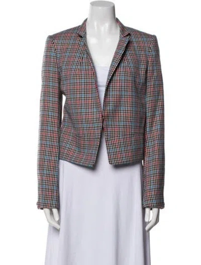 Pre-owned Rag & Bone Virgin Wool Plaid Print Blazer In Multi