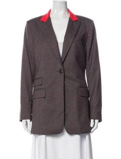 Pre-owned Rag & Bone Virgin Wool Plaid Print Blazer In Multi
