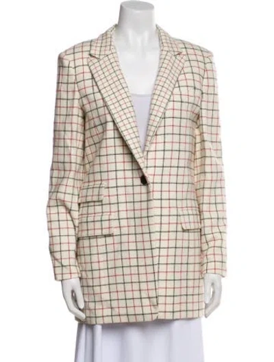 Pre-owned Rag & Bone Virgin Wool Plaid Print Blazer In Neutral