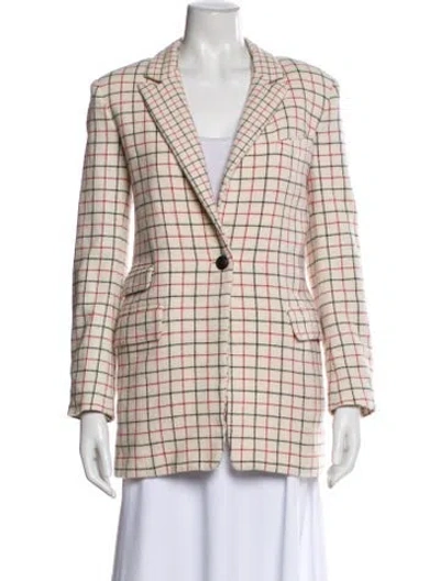 Pre-owned Rag & Bone Virgin Wool Plaid Print Blazer In Neutral