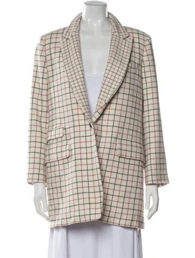 Pre-owned Rag & Bone Virgin Wool Plaid Print Blazer In Neutral