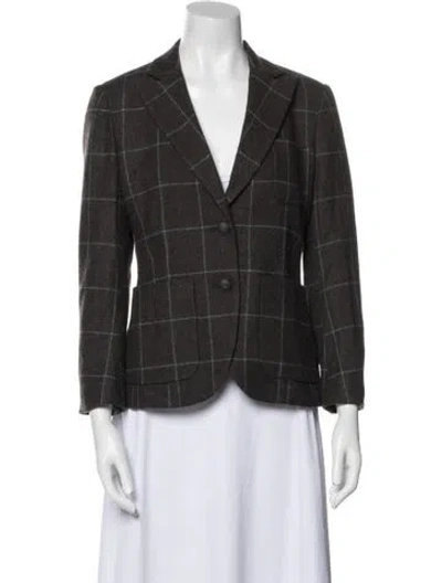 Pre-owned Rag & Bone Virgin Wool Plaid Print Blazer W/ Tags In Black