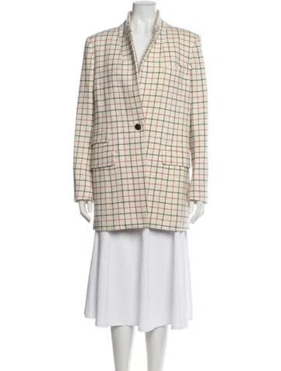 Pre-owned Rag & Bone Virgin Wool Plaid Print Coat In Neutrals