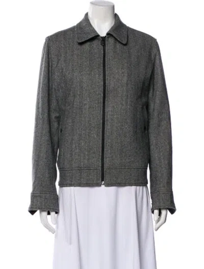 Pre-owned Rag & Bone Virgin Wool Printed Blazer In Gray