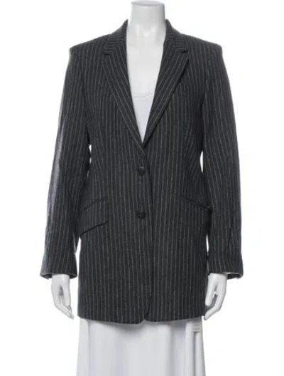 Pre-owned Rag & Bone Virgin Wool Striped Blazer In Blue