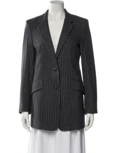 Pre-owned Rag & Bone Virgin Wool Striped Blazer In Gray
