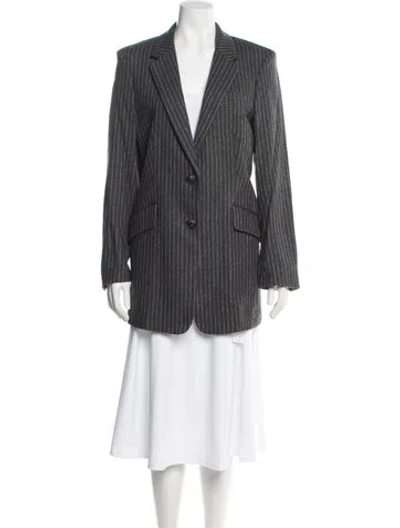 Pre-owned Rag & Bone Virgin Wool Striped Blazer In Gray