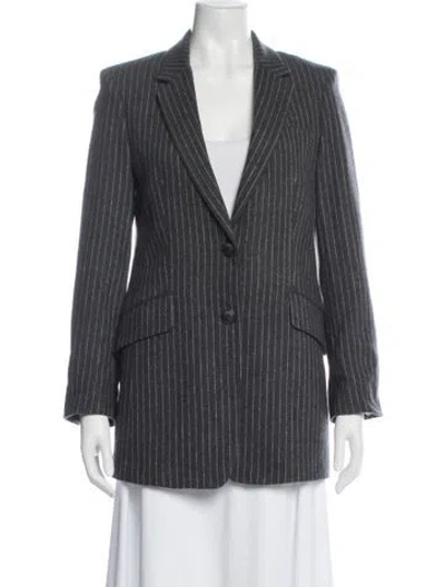Pre-owned Rag & Bone Virgin Wool Striped Blazer In Gray
