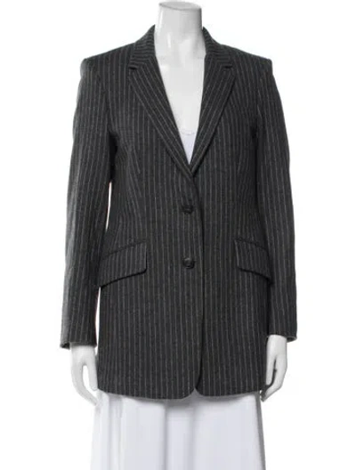 Pre-owned Rag & Bone Virgin Wool Striped Blazer In Gray