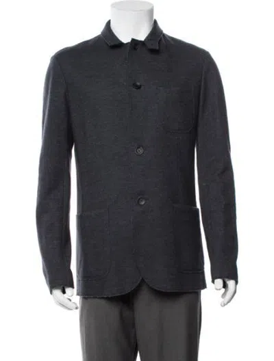 Pre-owned Rag & Bone Virgin Wool Tweed Pattern Jacket In Blue