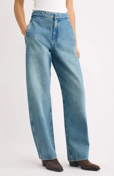 Rag & Bone Vito High Rise Wide Leg Jeans In Cheri In Blue