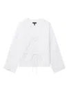 Rag & Bone Viviana Pintuck V-neck Shirt In White