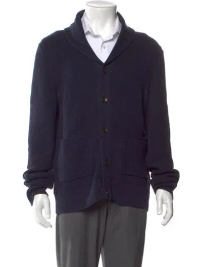 Pre-owned Rag & Bone V-neck Long Sleeve Cardigan In Blue