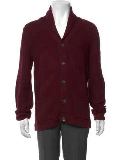 Pre-owned Rag & Bone V-neck Long Sleeve Cardigan In Burgundy