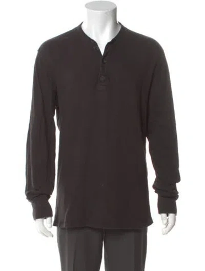 Pre-owned Rag & Bone V-neck Long Sleeve Polo Sweater In Gray