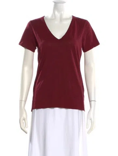 Pre-owned Rag & Bone V-neck Short Sleeve T-shirt W/ Tags In Burgundy