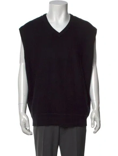 Pre-owned Rag & Bone V-neck Sleeveless Sweater Vest W/ Tags In Black