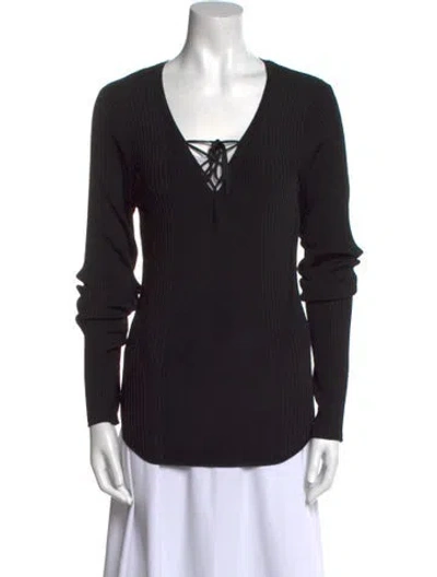 Pre-owned Rag & Bone V-neck Sweater In Black