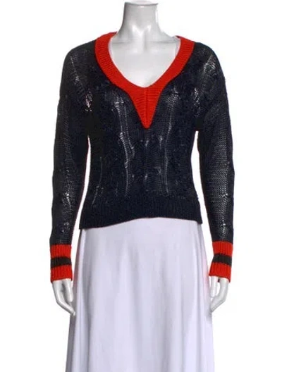 Pre-owned Rag & Bone V-neck Sweater In Black
