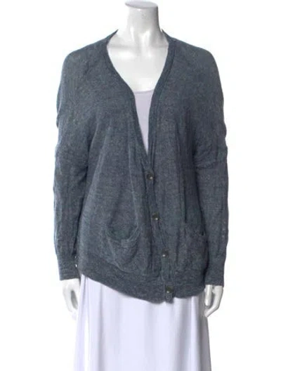 Pre-owned Rag & Bone V-neck Sweater In Blue