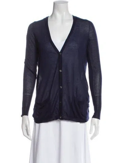 Pre-owned Rag & Bone V-neck Sweater In Blue