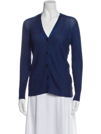 Pre-owned Rag & Bone V-neck Sweater In Blue