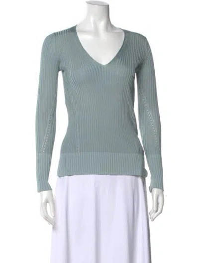 Pre-owned Rag & Bone V-neck Sweater In Blue