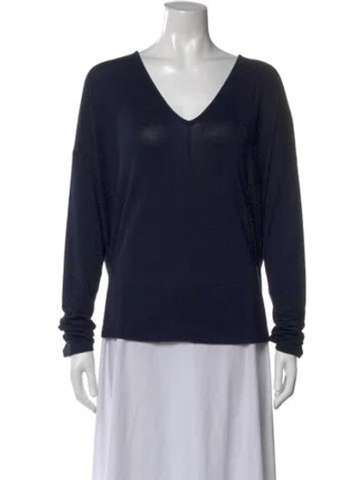 Pre-owned Rag & Bone V-neck Sweater In Blue