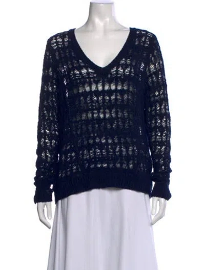 Pre-owned Rag & Bone V-neck Sweater In Blue