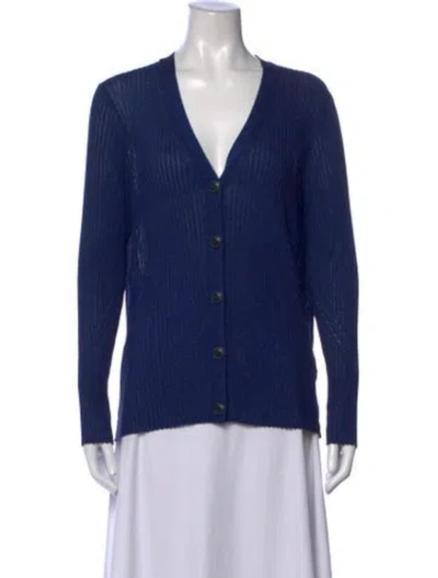 Pre-owned Rag & Bone V-neck Sweater In Blue/metallic